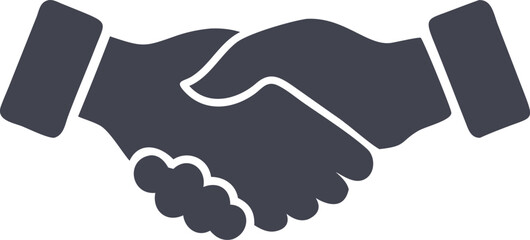 Simple Handshake Icon High-Quality Black and White Silhouette Vector.