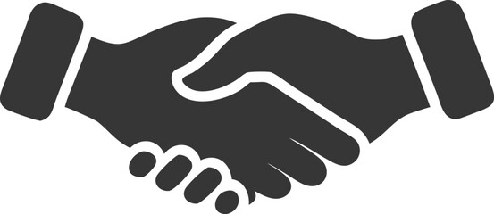 Obraz premium Simple Handshake Icon High-Quality Black and White Silhouette Vector.