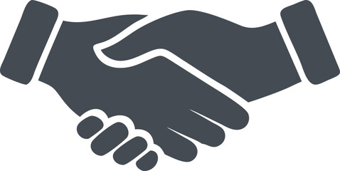 Simple Handshake Icon High-Quality Black and White Silhouette Vector.