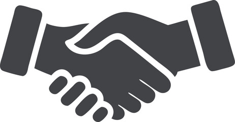 Handshake Silhouette Vector Icon White Background.