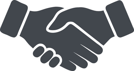 Handshake Silhouette Vector Icon White Background.