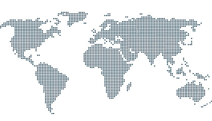 Dotted color world map vector.