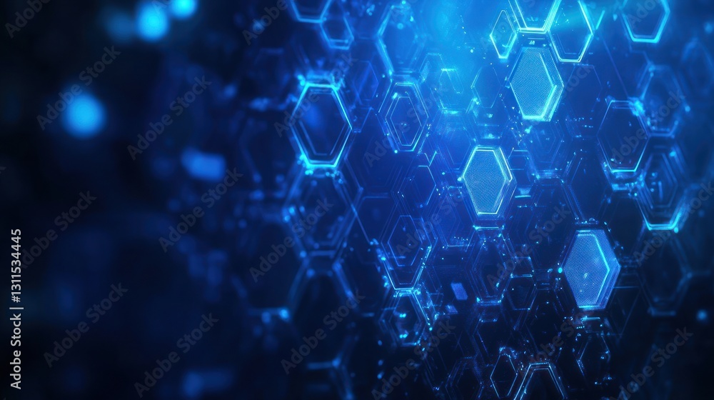 Poster abstract hexagonal digital network background