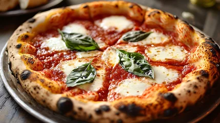 Fotobehang Irresistible Neapolitan Pizza Craze for Food Enthusiasts - Visual Temptation Showcase © Naeem