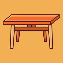 Wooden table with single design vector.