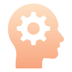 Gradient color icon, illustration for Thinking inspiration, intelligence human.