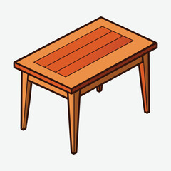 Wooden table with single design vector.