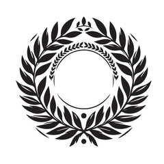 A circle with a laurel wreath on it