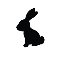 Silhouettes bunnies isolated on a white background
