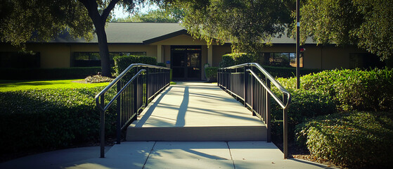 Secure outdoor ramp leading to the entrance of a welcoming home-3