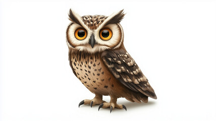 Obraz premium A realistic plastic figurine of a Halloween owl, isolated on white background 