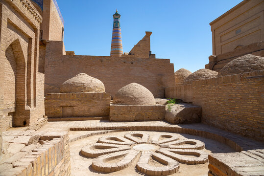 Ancient burials in the historic city of Ichan-Kala, Khiva. Republic of Uzbekistan
