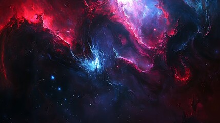 Obraz premium Fiery Purple Orange Nebula