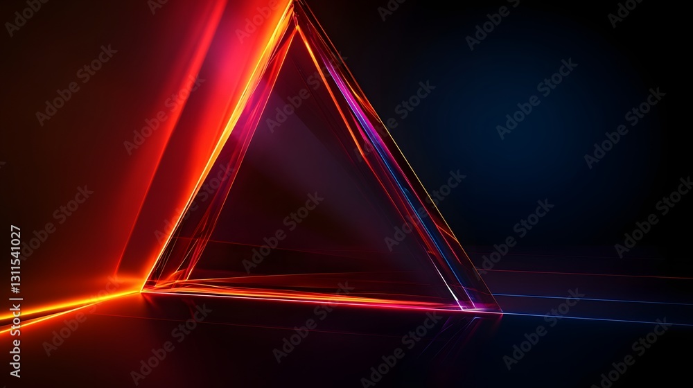 Aufkleber illuminated triangular prism abstract art design
