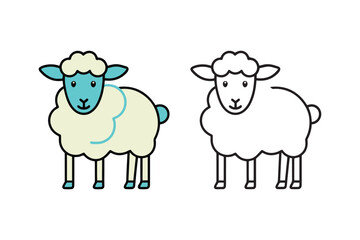 vector illustration of sheep