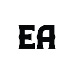 Obraz premium EA monogram logo design letter text name symbol monochrome logotype alphabet character simple logo