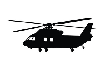 Silhouette design of a military transport helicopter vector illustration.eps