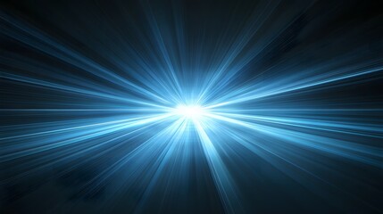 Fototapeta premium Abstract Blue Light Rays Radiating From Center