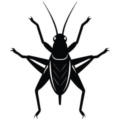 Grasshopper silhouette vector on a white background