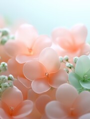 Beautiful pastel flowers bloom softly in a serene arrangement, showcasing nature's delicate colors and textures during springtime