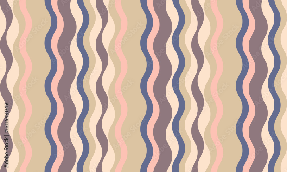 Aufkleber vertical striped design with flowing curves and textured waves. artistic colors blend with simplicit