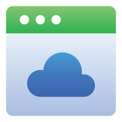 Gradient color icon, illustration for Weather, cloud, browser, website.