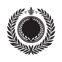 A circle with a laurel wreath on it