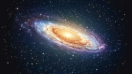 Fototapeta premium Professional Vector Realistic Style Galaxy Background for Creative Projects