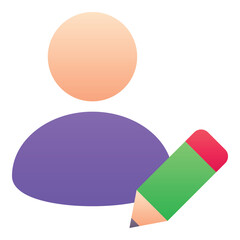 Gradient color icon, illustration for User, account, admin, edit.