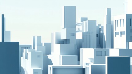 Obraz premium Futuristic city skyline, sunrise, abstract architecture, urban development, website banner