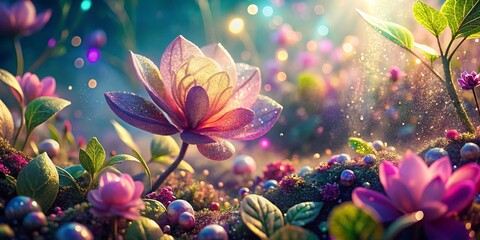 Sparkling Spring Garden Glitter Texture -  High-Resolution Stock Photo for Design Projects