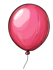 Pink Balloon, Simple Illustration