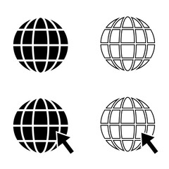 website icon,Click to go to website or internet line art icon for apps and websites