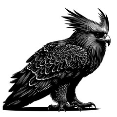 Illustration of a Stylized Bird with Unique Features