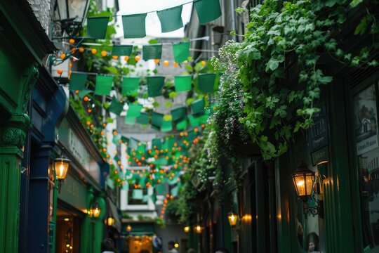 Fototapeta ireland street decorated in st patrick