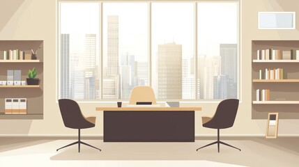Modern office interior with city view (1)