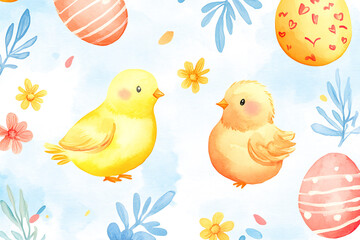 easter eggs and flowers paper