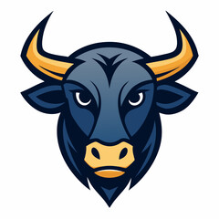 vector illustration of a head of a cow