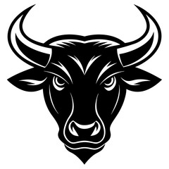 vector illustration of a head of a cow