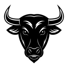 vector illustration of a head of a cow