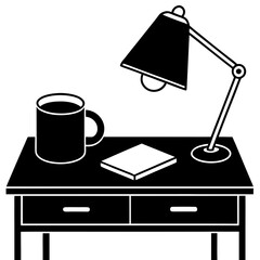 vector illustration of a table lamp 