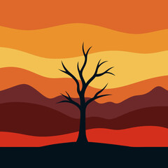 silhouette of a tree vector illustration