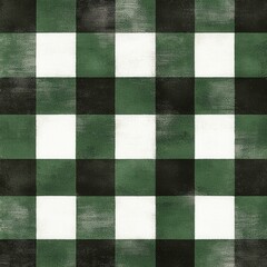Green Buffalo Plaid Tartan Background. Lumberjack Design in Green and White Checks for Christmas and Holiday Winter Decor