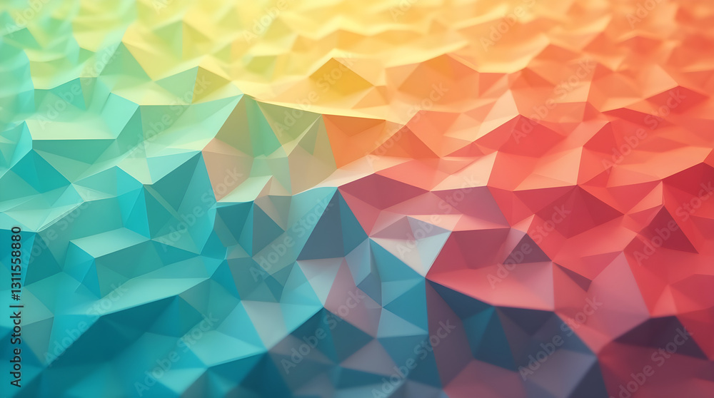 Poster vibrant colorful abstract polygonal background with gradient texture
