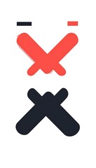 Obraz premium Red and black X's rejection graphic