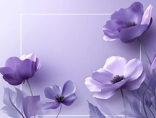 Purple Flowers Frame Background