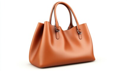 Naklejka premium A stylish brown leather handbag designed for everyday use and fashion.