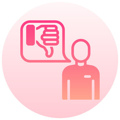 dislike vector round gradient icon