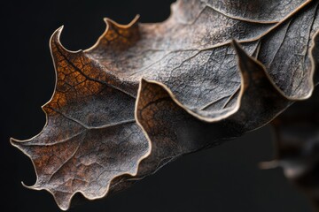 Intricate Dried Maple Leaf with Curled Edges