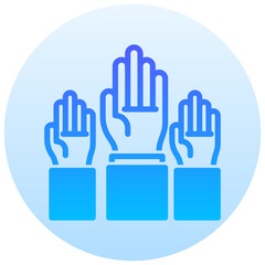 raise hand vector round gradient icon
